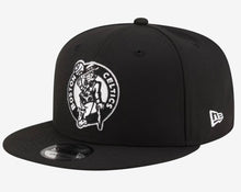 Load image into Gallery viewer, Boston Celtics Black &amp; White New Era 950 9Fifty Snapback Hat