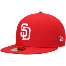 Load image into Gallery viewer, San Diego Padres New Era 59Fifty Red with White SD Logo 5950 Fitted Cap