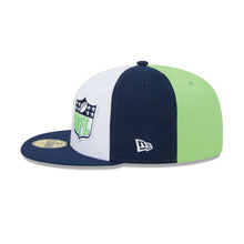 Load image into Gallery viewer, Seattle Seahawks New Era 9Fifty 950 Sideline Pinwheel Design NFL Logo Snapback Hat