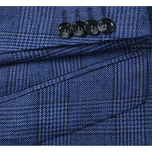 Load image into Gallery viewer, Single Breasted New Slim Fit Linen Blazer Navy &amp; Light Blue by Renoir # 610-7
