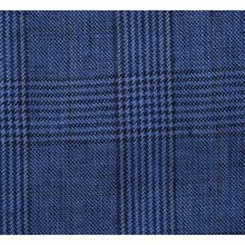 Load image into Gallery viewer, Single Breasted New Slim Fit Linen Blazer Navy &amp; Light Blue by Renoir # 610-7