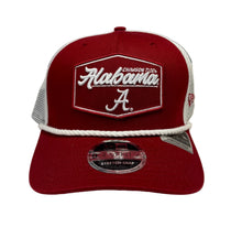 Load image into Gallery viewer, Alabama Crimson Tide Crimson &amp; White 9Seventy 970 New Era Stretch Snap Trucker Snapback Cap with Rope Trim