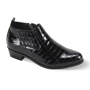 Crocodile Synthetic Print Inside Zipper Cuban Heel Boot