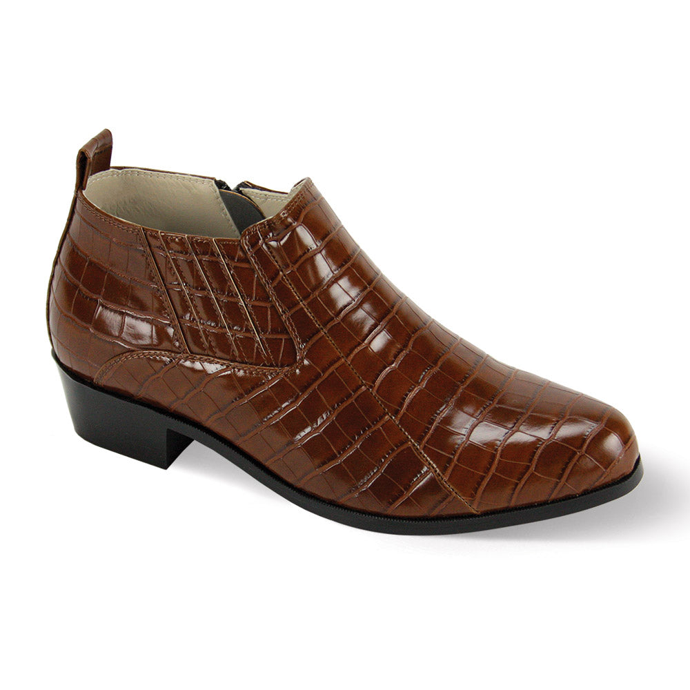 Crocodile Synthetic Print Inside Zipper Cuban Heel Boot #7 015