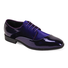 Load image into Gallery viewer, Classy &amp; Sophisticated Patent Leather &amp; Velvet Plain Toe Lace up Dress Shoe #7023