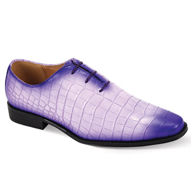 Suave & Smooth Synthetic Crocodile Print Upper Plain Toe Lace up Dress Shoe