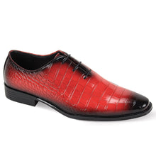 Load image into Gallery viewer, Suave &amp; Smooth Synthetic Crocodile Print Upper Plain Toe Lace up Dress Shoe