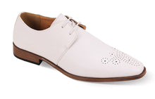 Load image into Gallery viewer, White leather shoe with brown sole