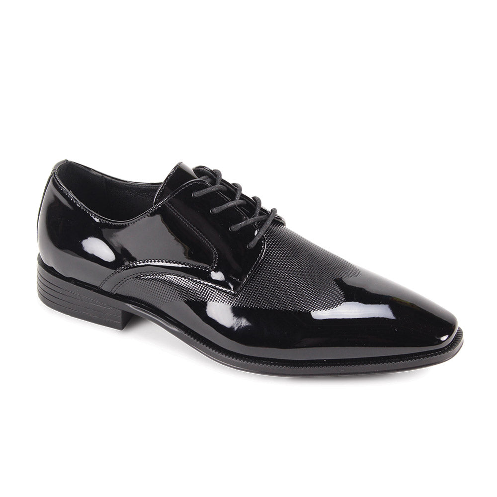 Classy & Sophisticated Patent Leather & Velvet Plain Toe Lace Up Dress Shoe #7023 13 / Black