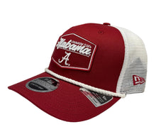 Load image into Gallery viewer, Alabama Crimson Tide Crimson &amp; White 9Seventy 970 New Era Stretch Snap Trucker Snapback Cap with Rope Trim
