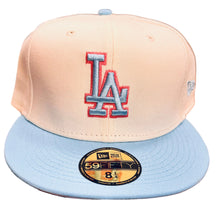 Load image into Gallery viewer, Los Angeles Dodgers New Era 59Fifty 5950 Ivory &amp; Light Blue Fitted Cap