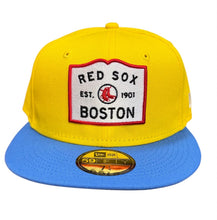Load image into Gallery viewer, Boston Red Sox New Era 59Fifty 2 Tone Yellow with Light Blue Visor 5950 Fitted Cap