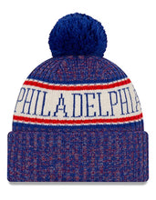 Load image into Gallery viewer, Philadelphia 76ers New Era Fleece Lined One-Time Removable Pom Knit Beanie