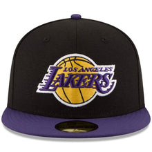 Load image into Gallery viewer, Los Angeles LA Lakers 59Fifty 5950 New Era Fitted Black &amp; Purple  Cap
