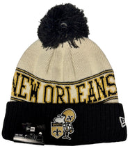 Load image into Gallery viewer, New Orleans Saints Cuffed Knit Lined Pom Knit Historic New Era Beanie