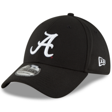 Alabama Crimson Tide Black & White 39Thirty 3930 New Era Flex Fit Cap
