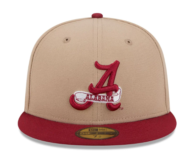 Alabama Crimson Tide New Era 59Fifty 5950 Fitted Camel College Vault Cap