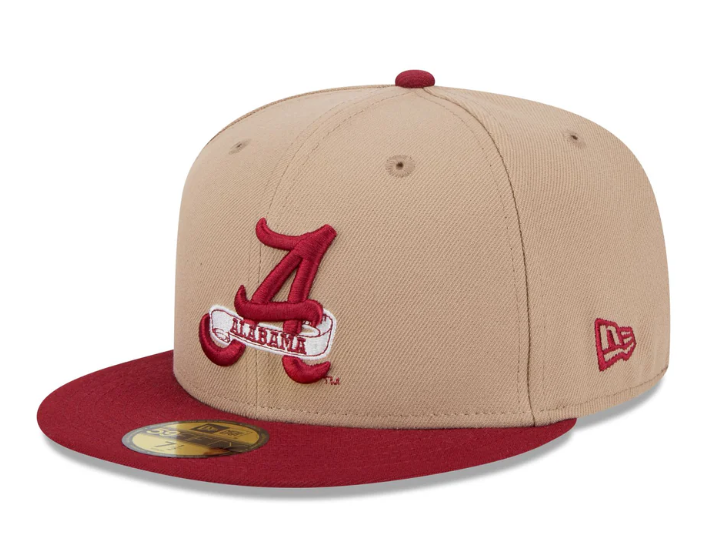 Alabama Crimson Tide New Era 59Fifty 5950 Fitted Camel College Vault Cap