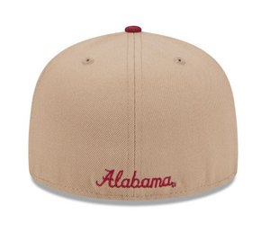 Alabama Crimson Tide New Era 59Fifty 5950 Fitted Camel College Vault Cap