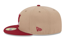 Load image into Gallery viewer, Alabama Crimson Tide New Era 59Fifty 5950 Fitted Camel College Vault Cap