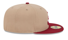 Load image into Gallery viewer, Alabama Crimson Tide New Era 59Fifty 5950 Fitted Camel College Vault Cap