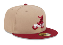 Load image into Gallery viewer, Alabama Crimson Tide New Era 59Fifty 5950 Fitted Camel College Vault Cap