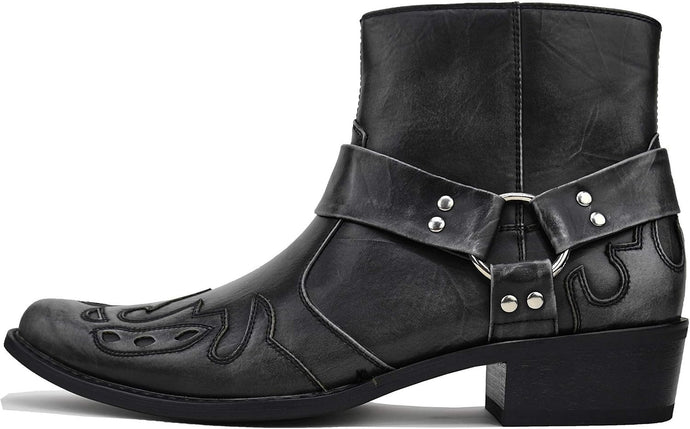 Rancho Boot by Amali in Grey and Burgundy