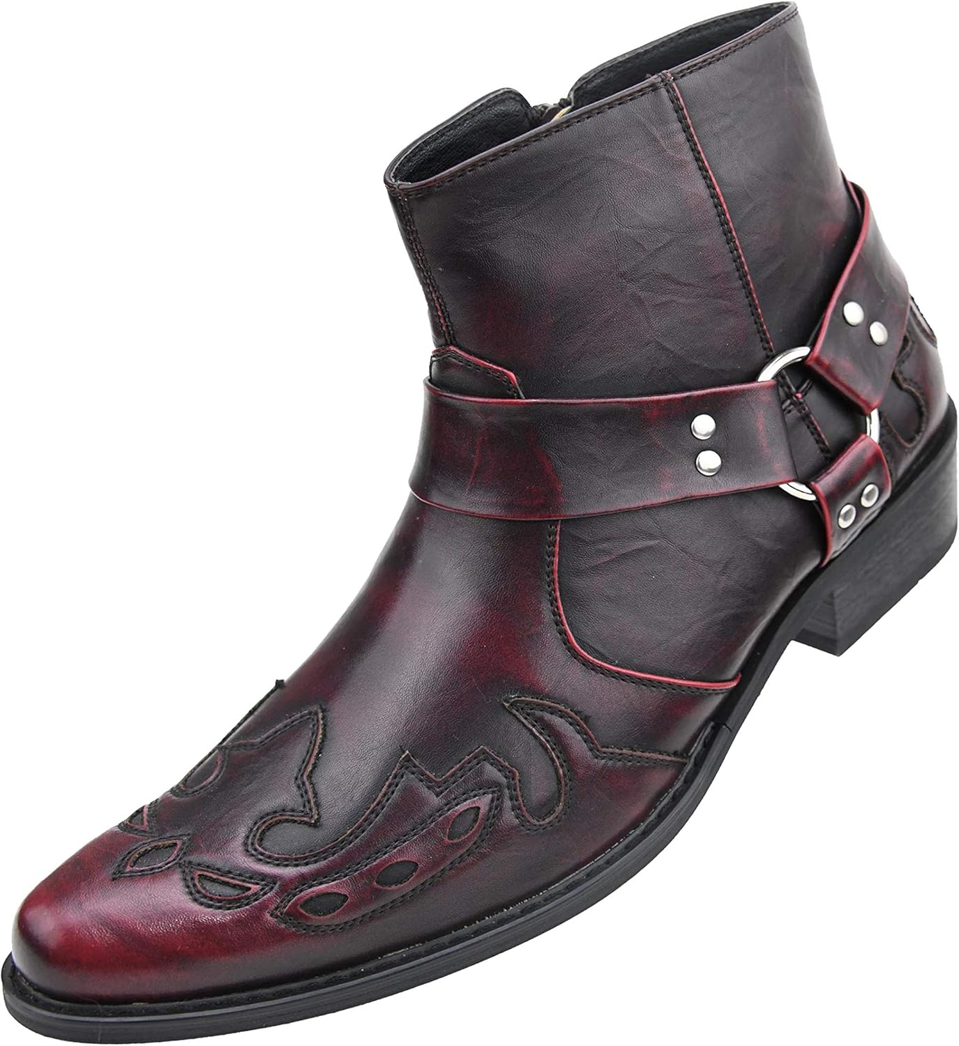 Rancho Boot by Amali in Grey and Burgundy