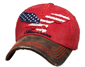 American Eagle in USA Flag colors Baseball Cap