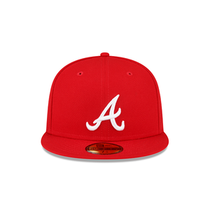 Atlanta Braves 59fifty 5950 Side Patch Red White New Era Fitted Cap