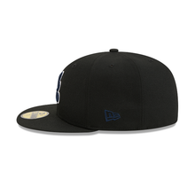 Load image into Gallery viewer, Atlanta Braves New Era 59Fifty Black Navy with White 5950 Fitted Cap
