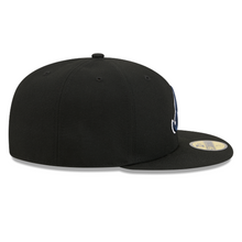 Load image into Gallery viewer, Atlanta Braves New Era 59Fifty Black Navy with White 5950 Fitted Cap