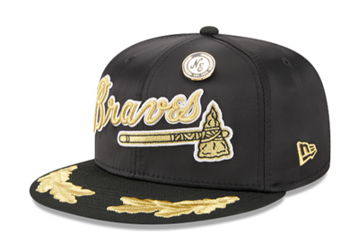 Atlanta Braves New Era Black Gold 59Fifty 5950 Fitted Hat