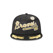 Load image into Gallery viewer, Atlanta Braves New Era Black Gold 59Fifty 5950 Fitted Hat