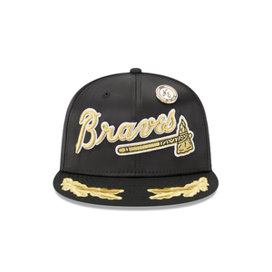 Atlanta Braves New Era Black Gold 59Fifty 5950 Fitted Hat