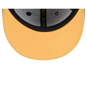Atlanta Braves New Era Navy Gold 59Fifty 5950 Fitted Hat with 59Fifty Gold Colored Metal Pin