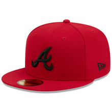 Load image into Gallery viewer, Atlanta Braves New Era 59fifty 5950 Cardinal Red &amp; Black Fitted Hat