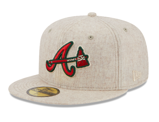 Atlanta Braves New Era Wool Tan 59Fifty 5950 Fitted Hat