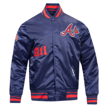 Load image into Gallery viewer, Atlanta Braves Old English Rib Satin Pro Standard Jacket