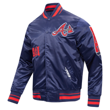 Load image into Gallery viewer, Atlanta Braves Old English Rib Satin Pro Standard Jacket