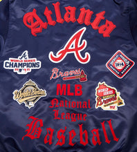 Load image into Gallery viewer, Atlanta Braves Old English Rib Satin Pro Standard Jacket