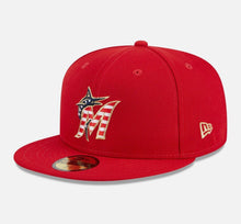 Load image into Gallery viewer, Miami Marlins New Era 5950 59Fifty Patriotic USA 59Fifty Red Fitted Cap