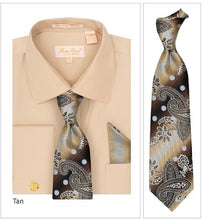 Load image into Gallery viewer, French Cuff Dress Shirt with Matching Tie, Hanky, and Cufflinks by Bruno Conte