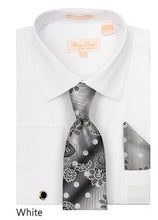 Load image into Gallery viewer, French Cuff Dress Shirt with Matching Tie, Hanky, and Cufflinks by Bruno Conte