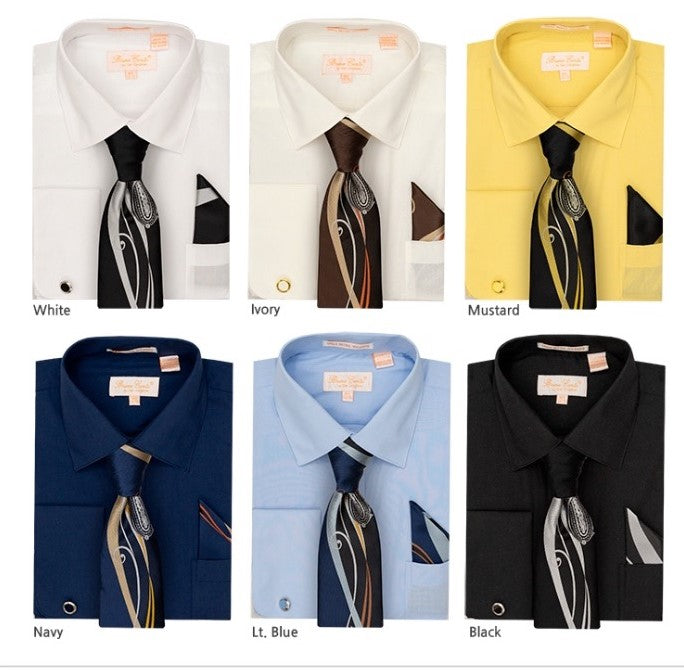 bruno conte dress shirt Mens Blue Striped Collar Cuff Dress Shirt Bruno Conte 18.5 /36-37 Cufflinks  NEW