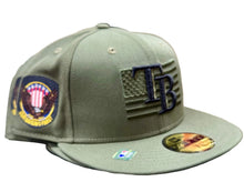 Load image into Gallery viewer, Tampa Bay Rays New Era Salute to Service Army Green 59Fifty 5950 Fitted Hat