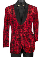 Regular Fit Fancy Pattern Elegant Shawl Collar Velvet Jacket for Every Occasion  - # BF3
