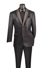 Load image into Gallery viewer, Regular Fit Single Breasted Two Button Fancy Shawl Lapel Luxurious Jacquard Blazer with Matching Bow-Tie