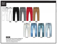Straight Fit Stretch 3D Whisker Finish Washed Denim & Twill Jeans in 9 Colors by Bleecker & Mercer  # BP1090