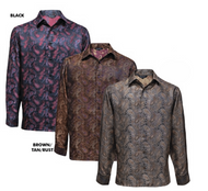 Leisure Long Sleeve Paisley Design Micro Poly Shirt by Bagazio # 2246 & 2247